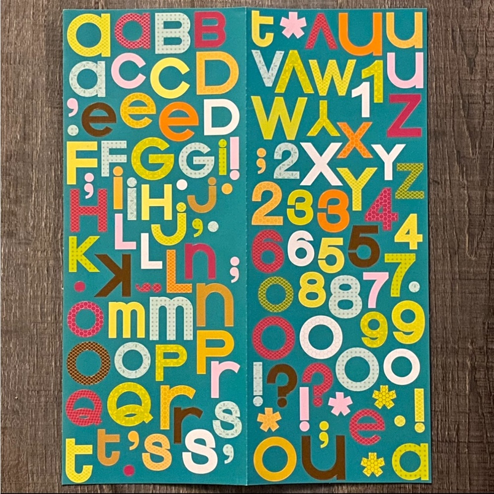 💞 New Multicolor Alphabet Letters & Numbers Scrapbook Stickers
